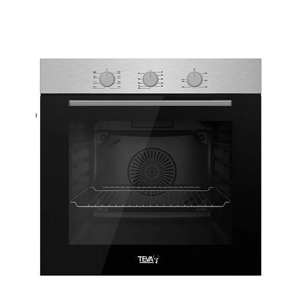 TEVA Built-In Gas Oven 60 cm 72 liter with Grill and Cooling Fan Black Glass NBGF XDT