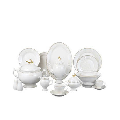 Kazan - Dinner set 60 pieces - Porcelain - White*Gold