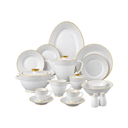 Kazan - Dinner set 60 pieces - Porcelain - light Silver*Gold