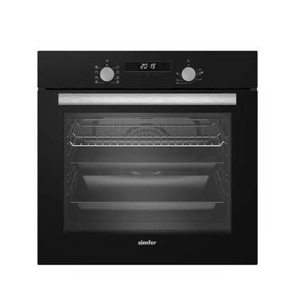 Simfer Built In Gas Oven 60 cm Full Safety Digital Timer with Fans Glass Black BO60GG01