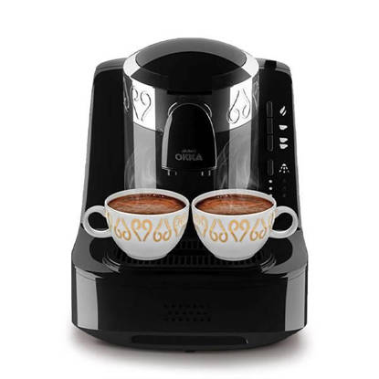 Arzum Okka Automatic Turkish Coffee Machine 710 Watt 2 Cups Slow Brewing Technology Black/Silver OK002
