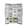 Ariston Side By Side Refrigerator Inverter Digital No Frost 630 Liter ( Net 588L ) Stainless Steel - ARS91 F6634 XNA