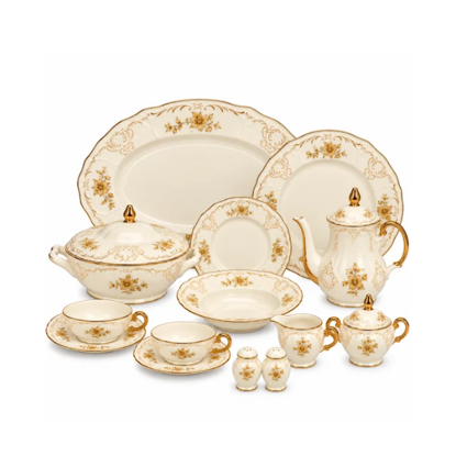 Limoges - Dinner set 68 pieces - Porcelain - Royal Gold