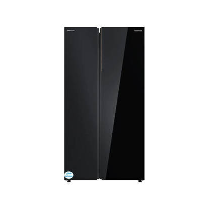 Toshiba No Frost Side by Side Refrigerator 699 Liter Inverter Digital Control Fast Ice Maker Black Glass GR-RS905WIA-PGN(22)