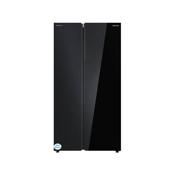 Toshiba No Frost Side by Side Refrigerator 699 Liter Inverter Digital Control Fast Ice Maker Black Glass GR-RS905WIA-PGN(22)