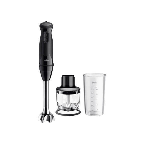 Braun MultiQuick 3 Hand Blender 900 Watt with Herb Chopper and Beaker Black Silver MQ30201MBK