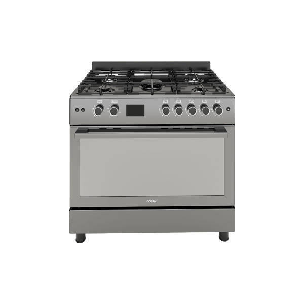 Ocean Professional Gas Cooker 90 cm 5 Burners 110 Liter Oven Dark Stainless Steel OCGR 9650-30 XB P