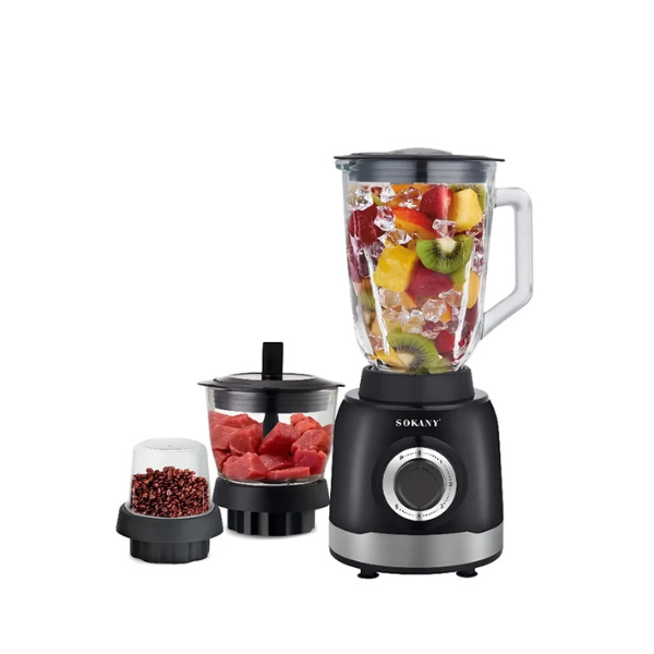 Sokany Blender 1000W 1.5 Liter with Grinder and Chopper 5 Speeds SK-178N
