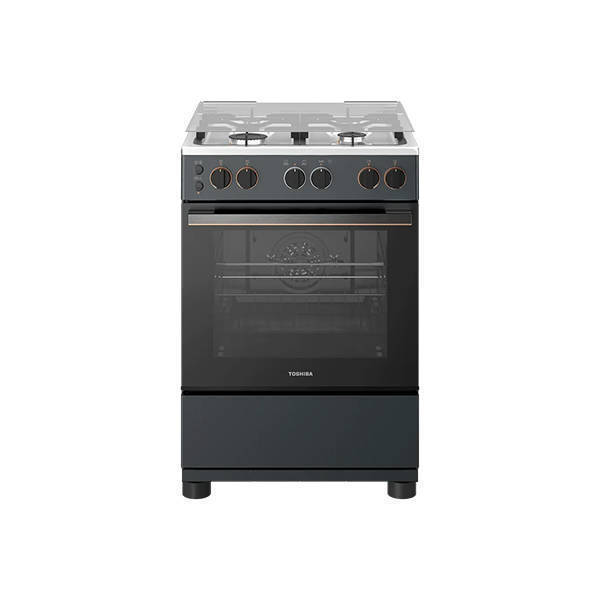 Toshiba Gas Cooker 4 Burners 60 cm Full Safety Gray RT2-60MG4GE(MG)-EM