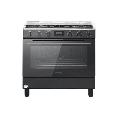 Toshiba Gas Cooker 5 Burners 90 cm Digital Full Safety Gray RLA2-90MG5GE(MG)-EG