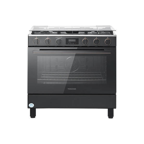 Toshiba Gas Cooker 5 Burners 90 cm Digital Full Safety Gray RLA2-90MG5GE(MG)-EG