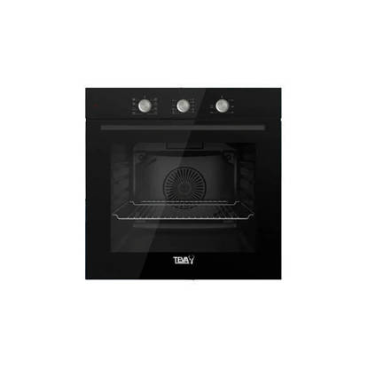 Teva Built-in Gas Oven 60 cm 72 L Grill & Fan Black Glass NBGF BL MT